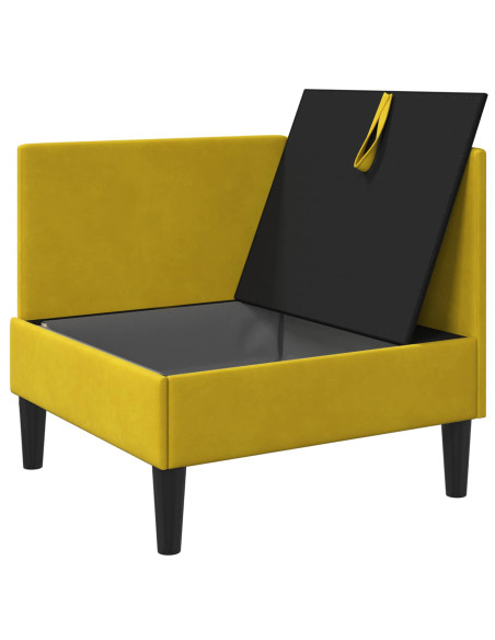 Divano con Stoccaggio Giallo Velluto