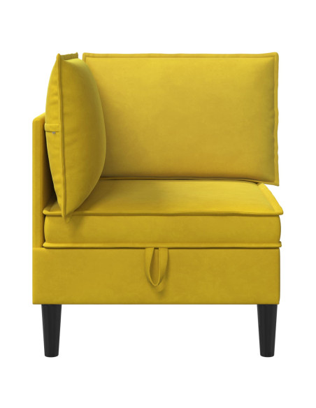 Divano con Stoccaggio Giallo Velluto