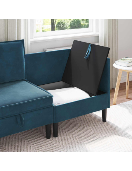 Divano con Stoccaggio Blu Velluto