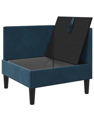 Divano con Stoccaggio Blu Velluto