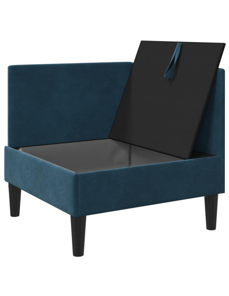 Divano con Stoccaggio Blu Velluto