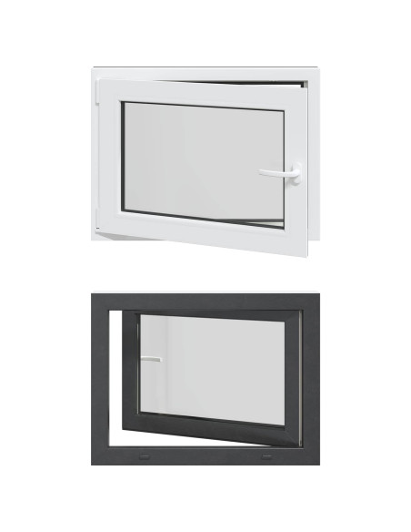 Finestra per Soffitta RISOR Antracite 80 x 50 cm PVC e Vetro
