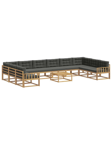 Set di divani da esterno con cuscino 11 pcs Bianco e Antracite