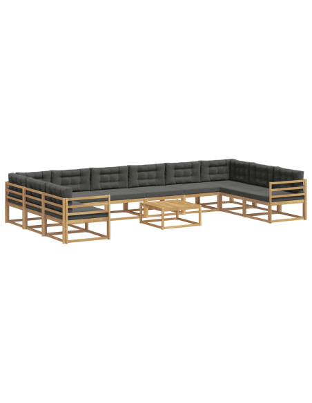 Set di divani da esterno con cuscino 11 pcs Bianco e Antracite