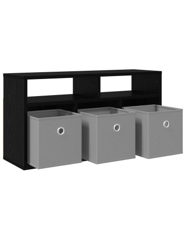 Lowboard con cassetto Rovere Nero 72 x 22,5 x 38 cm
