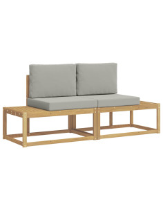 Set di divani da esterno 2 pcs Bianco e Grigio Chiaro 2
