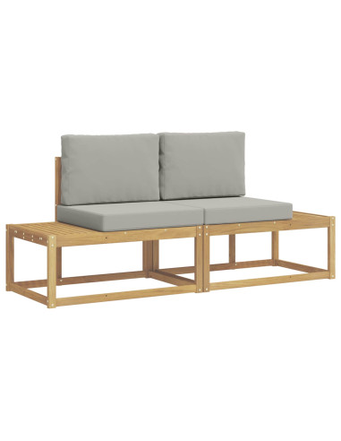 Set di divani da esterno 2 pcs Bianco e Grigio Chiaro