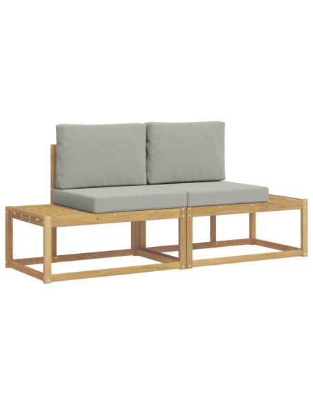 Set di divani da esterno 2 pcs Bianco e Grigio Chiaro