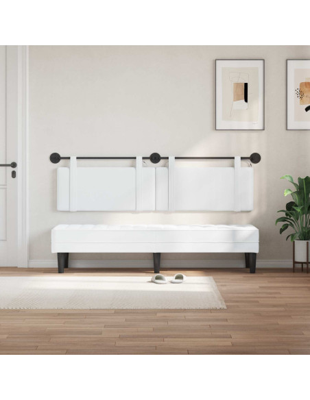 Testiera sospesa Con luce LED Bianco Tessuto