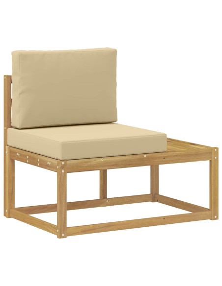 Set di divani da esterno 2 pcs Bianco e Beige Poliestere