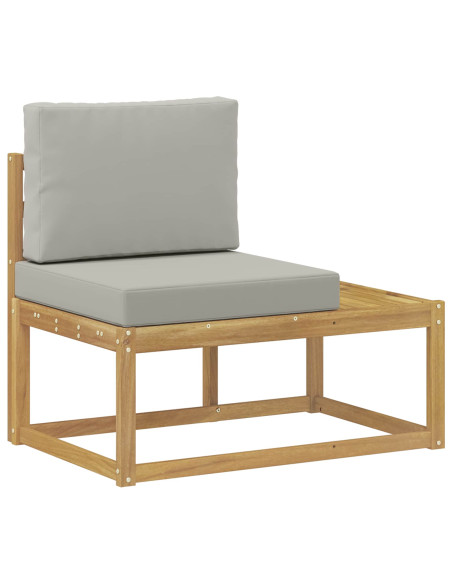 Set di divani da esterno 3 pcs Bianco e Grigio Chiaro