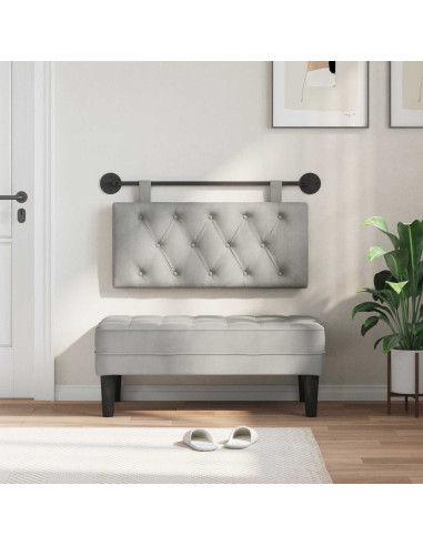 Testata appesa Grigio chiaro 100 x 55 x 7 cm Velluto