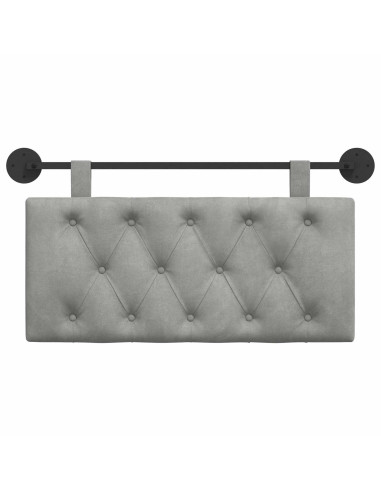 Testata appesa Grigio chiaro 100 x 55 x 7 cm Velluto