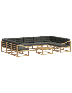Set di divani da esterno con cuscino 10 pcs Bianco e Antracite 2