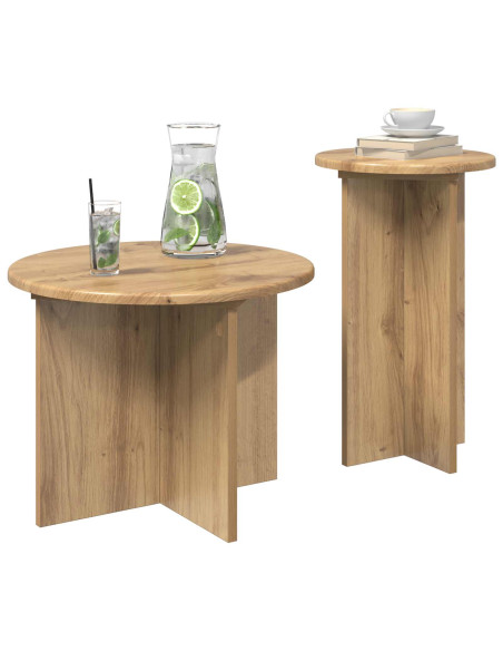 Set tavolini 2 pcs Rovere Artigianale Legno ingegnerizzato