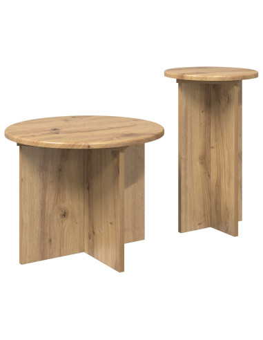 Set tavolini 2 pcs Rovere Artigianale Legno ingegnerizzato