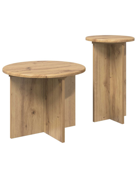 Set tavolini 2 pcs Rovere Artigianale Legno ingegnerizzato