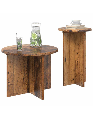 Set tavolini 2 pcs Legno antico Legno ingegnerizzato
