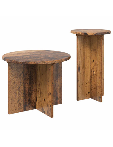 Set tavolini 2 pcs Legno antico Legno ingegnerizzato