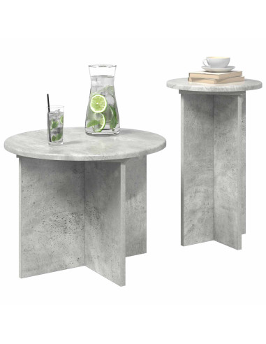 Set tavolini 2 pcs Grigio Cemento Legno ingegnerizzato