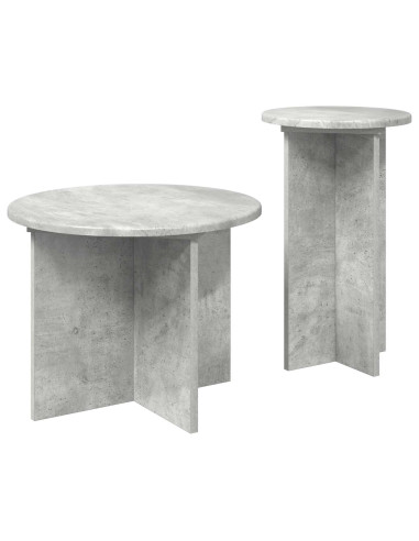 Set tavolini 2 pcs Grigio Cemento Legno ingegnerizzato