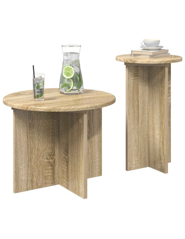 Set tavolini 2 pcs Rovere Sonoma Legno ingegnerizzato
