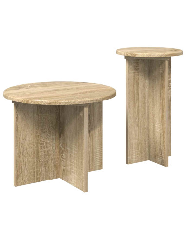 Set tavolini 2 pcs Rovere Sonoma Legno ingegnerizzato