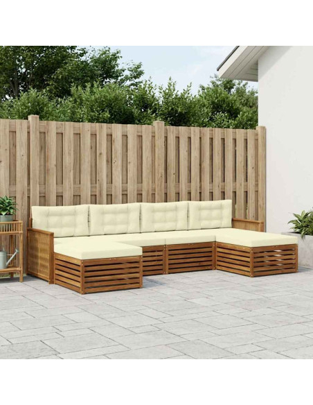 Set divani con cuscino 6 pcs Legno di Acacia Massello