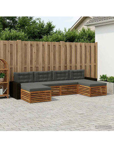 Set divani con cuscino 6 pcs Legno di Acacia Massello
