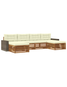Set divani con cuscino 6 pcs Legno di Acacia Massello