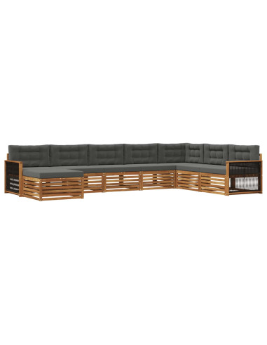 Set di divani da esterno con cuscino 8 pcs Naturale e Antracite