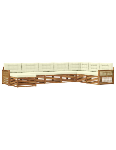 Set di divani da esterno con cuscino 8 pcs Naturale e Crema