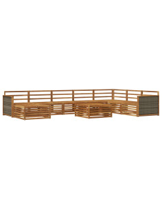 Set di divani da esterno 9 pcs Naturale