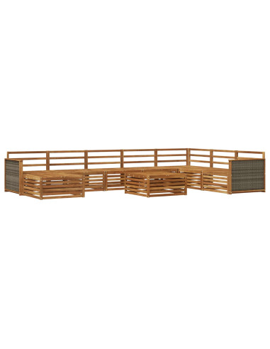 Set di divani da esterno 9 pcs Naturale