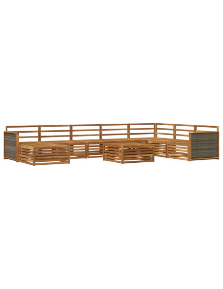 Set di divani da esterno 9 pcs Naturale