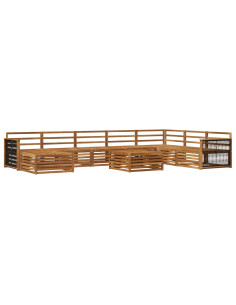 Set di divani da esterno 9 pcs Naturale