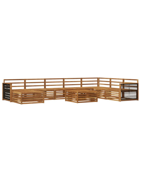 Set di divani da esterno 9 pcs Naturale
