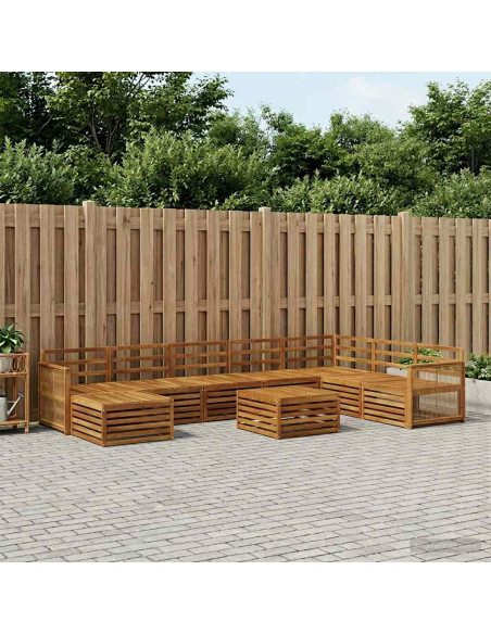 Set di divani da esterno 9 pcs Naturale