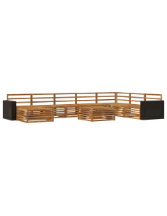 Set di divani da esterno 9 pcs Naturale