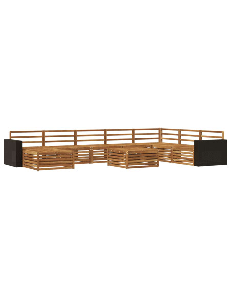 Set di divani da esterno 9 pcs Naturale
