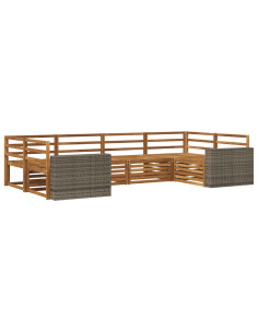 Set di divani da esterno 6 pcs Naturale