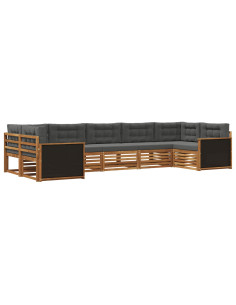 Set di divani da esterno con cuscino 7 pcs Naturale e Antracite