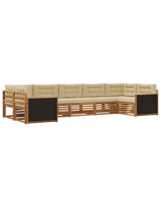 Set di divani da esterno con cuscino 7 pcs Naturale e Beige