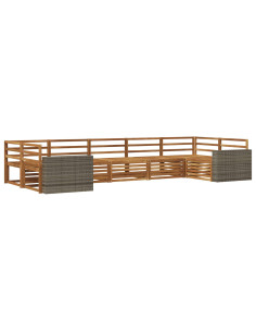 Set di divani da esterno 7 pcs Naturale