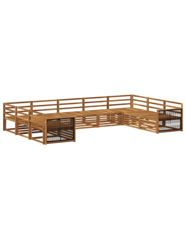 Set di divani da esterno 9 pcs Naturale