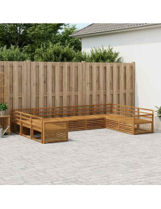 Set di divani da esterno 9 pcs Naturale