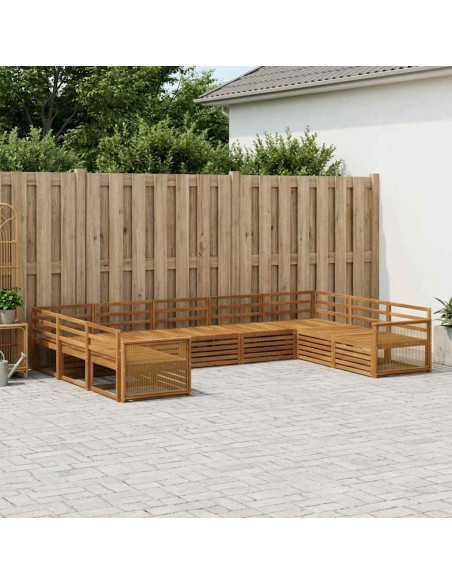 Set di divani da esterno 9 pcs Naturale