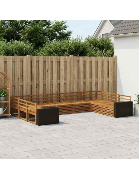 Set di divani da esterno 9 pcs Naturale