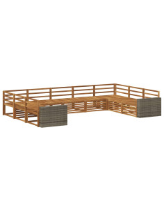 Set di divani da esterno 9 pcs Naturale