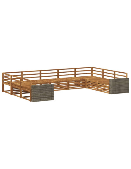 Set di divani da esterno 9 pcs Naturale